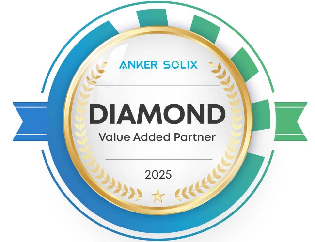 Anker SOLIX Siegel „Diamond Value Added Partner 2025“ für solago