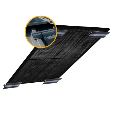 Balkonkraftwerk Halterung für das Trapezblechdach - Set für ein Solarmodul