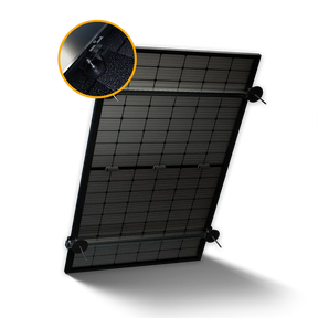 Balkonkraftwerk Halterung für das Bitumendach – Set für ein Solarmodul mit Detailansicht der Befestigung