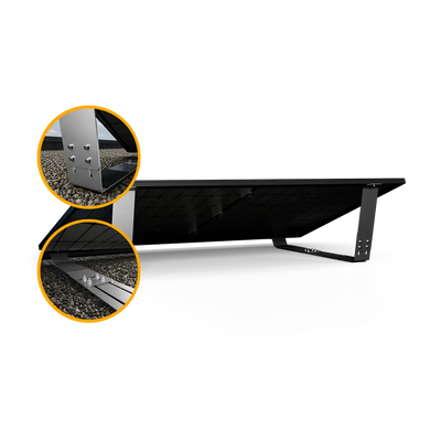 Balkonkraftwerk Halterung für das Flachdach/Boden - Set für ein Solarmodul