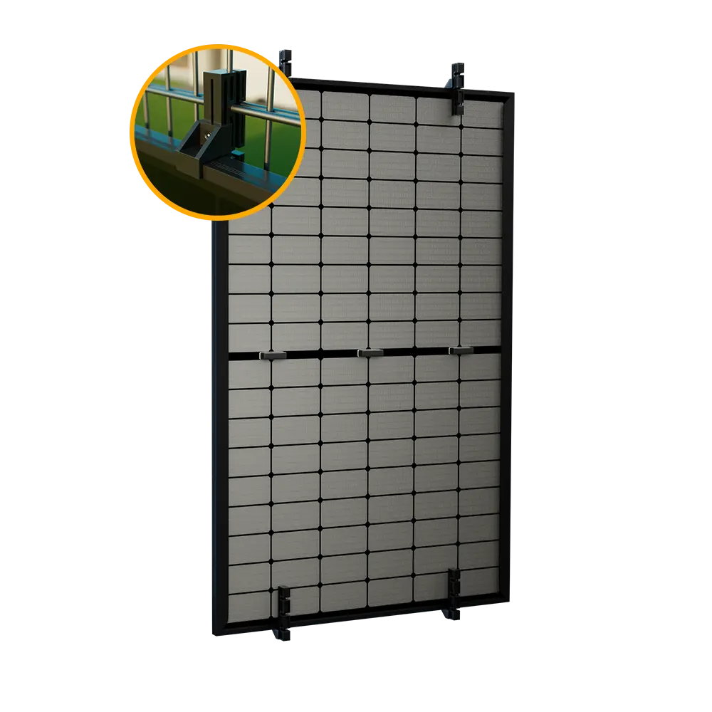 Stabgitterzaun-Halterungsset für 1 Solarmodul