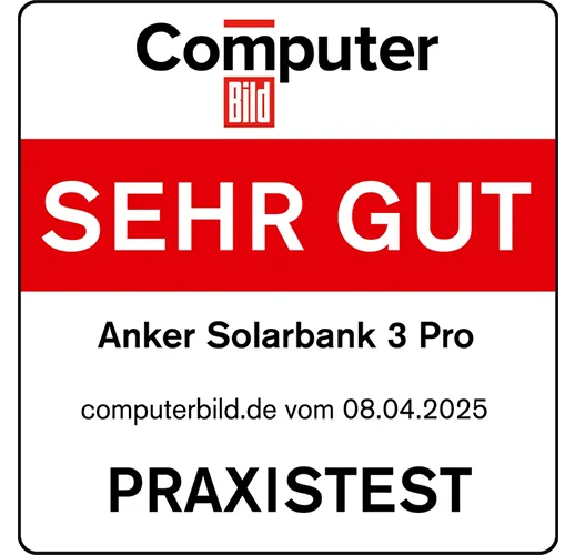 Anker SOLIX Solarbank 3 Pro: Computer Bild Praxistest „sehr gut“ 2025