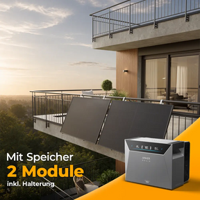 Balkonkraftwerk 1000W/800W mit Speicher Anker SOLIX 4 Pro - Komplettset Gitterbalkon
