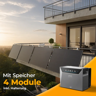 Balkonkraftwerk mit Anker SOLIX Solarbank 4 Pro 2000W Glas-Glas bifazial - Komplettset Gitterbalkon
