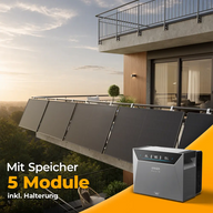 Solarkraftwerk 2500W mit Speicher Anker SOLIX 4 Pro- Komplettset Gitterbalkon