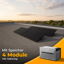 Balkonkraftwerk 2000W mit Speicher Anker SOLIX 3 Pro - Komplettset Flachdach/Boden