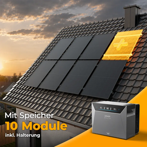 Solarkraftwerk 5000W mit Speicher Anker SOLIX 4 Pro - Komplettset Schrägdach