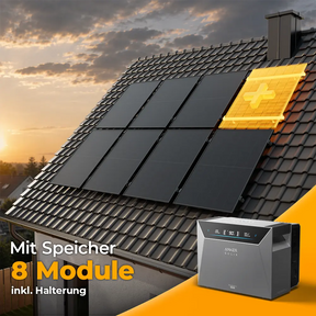 Solarkraftwerk 4000W mit Speicher Anker SOLIX 4 Pro - Komplettset Schrägdach