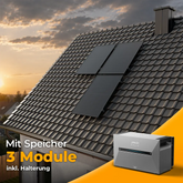 Balkonkraftwerk 1500W Komplettset für Schrägdächer – mit 3 Glas-Glas bifazialen Solarmodulen und Anker Solix 3 Pro Speicher. Effiziente Photovoltaikanlage für Eigenstromversorgung mit integriertem Speicher – jetzt bei solago kaufen.