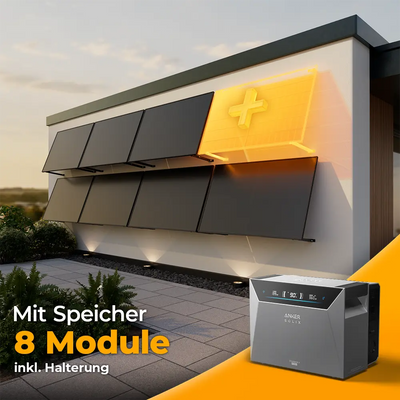 Solarkraftwerk 4000W mit Speicher Anker SOLIX 4 Pro - Komplettset Wandmontage