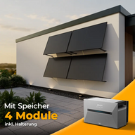 Balkonkraftwerk mit Anker SOLIX Solarbank 3 Pro 2000W Glas-Glas bifazial - Komplettset Wandmontage