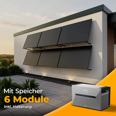 Solarkraftwerk 3000W mit Speicher Anker SOLIX 3 Pro - Komplettset Wandmontage