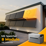 Solarkraftwerk 4000W Komplettset für Wandmontage – mit 8 Glas-Glas bifazialen Solarmodulen und Anker Solix 3 Pro Speicher. Leistungsstarke Photovoltaikanlage für Wandinstallation mit integriertem Stromspeicher – jetzt bei solago kaufen.