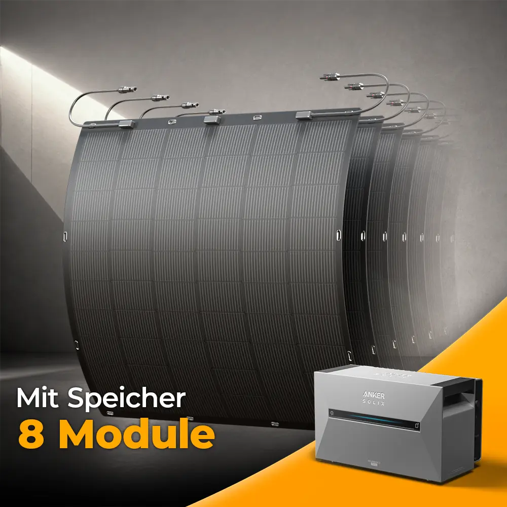 Coverbild - Balkonkraftwerk 1800W Flexmodul mit Speicher Anker SOLIX 3 Pro - Komplettset